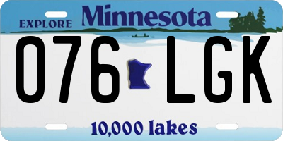 MN license plate 076LGK