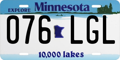 MN license plate 076LGL