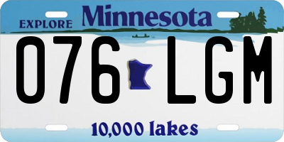 MN license plate 076LGM