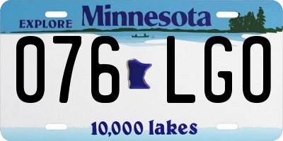 MN license plate 076LGO