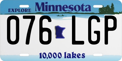 MN license plate 076LGP