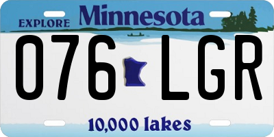 MN license plate 076LGR