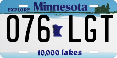 MN license plate 076LGT