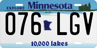 MN license plate 076LGV