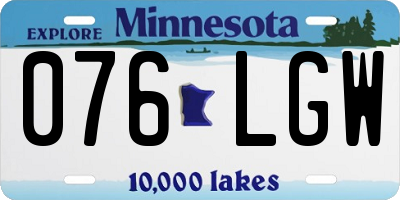 MN license plate 076LGW
