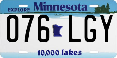 MN license plate 076LGY