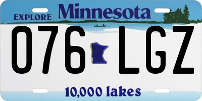 MN license plate 076LGZ