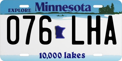 MN license plate 076LHA