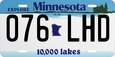 MN license plate 076LHD