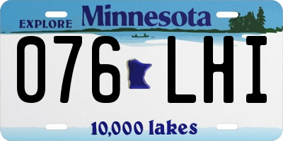 MN license plate 076LHI
