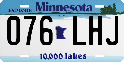MN license plate 076LHJ