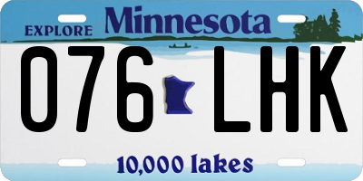 MN license plate 076LHK