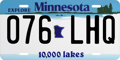 MN license plate 076LHQ