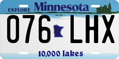 MN license plate 076LHX