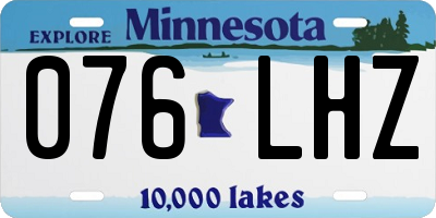 MN license plate 076LHZ