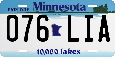MN license plate 076LIA