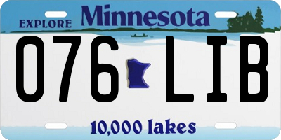 MN license plate 076LIB