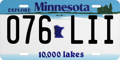 MN license plate 076LII