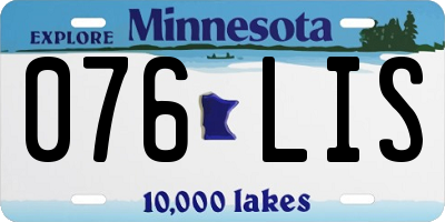 MN license plate 076LIS