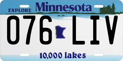 MN license plate 076LIV