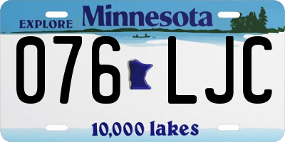 MN license plate 076LJC