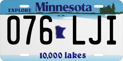 MN license plate 076LJI