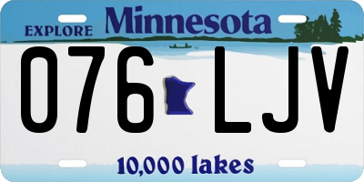 MN license plate 076LJV