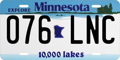 MN license plate 076LNC