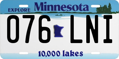 MN license plate 076LNI