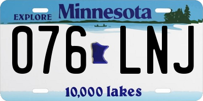 MN license plate 076LNJ