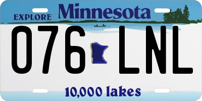 MN license plate 076LNL