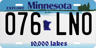 MN license plate 076LNO