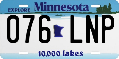 MN license plate 076LNP