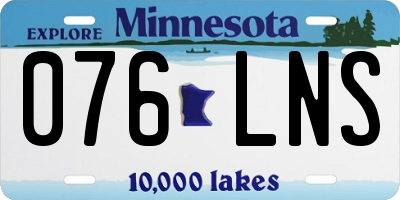 MN license plate 076LNS