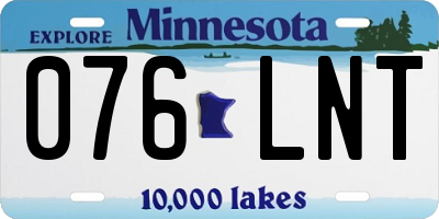 MN license plate 076LNT