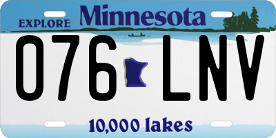 MN license plate 076LNV