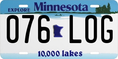 MN license plate 076LOG