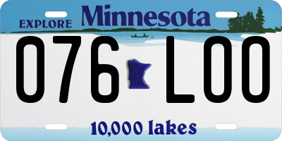 MN license plate 076LOO
