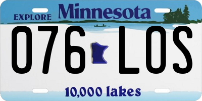 MN license plate 076LOS