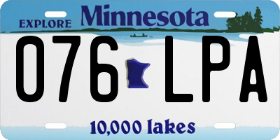 MN license plate 076LPA