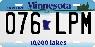 MN license plate 076LPM