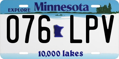 MN license plate 076LPV