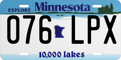 MN license plate 076LPX
