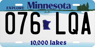 MN license plate 076LQA