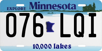 MN license plate 076LQI