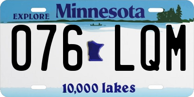 MN license plate 076LQM
