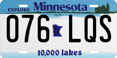 MN license plate 076LQS