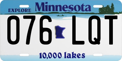 MN license plate 076LQT