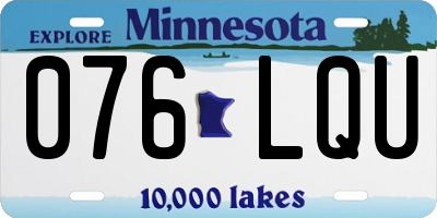 MN license plate 076LQU