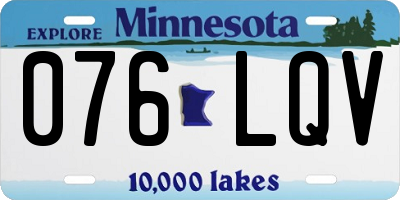 MN license plate 076LQV